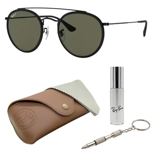 Image of Ray-Ban RB3647N ROUND DOUBLE BRIDGE Round Shaped Sunglasses for Men & Women with Official RAYBAN Eyewear Kit