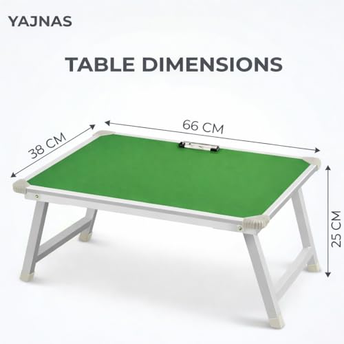 Image of YAJNAS Multipurpose Portable Study Laptop Table (15 x 26 Inch) | Height Adjustable Foldable Lap Desk Bed Table for Kids Students Home Office Online Classes Study Learning - Parrot Green