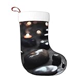 WHJSSF Chaussettes décoratives de Noël douces noires avec impression...