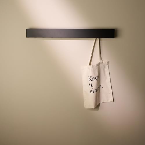 Design Hambourg Porte Manteau Mural I Porte-Manteau Moderne I Patère Murale avec Crochets Caché I Design Moderne (Noir Mat, 80 cm)