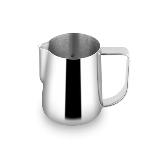 watchget Brocca per latte da 250 ml, in acciaio inox, per latte e caffè, cappuccino, latte, arte barista, brocca a vapore, tazza per latte