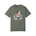 Serotonin Booster Cat, Unisex Garment-Dyed T-Shirt, Cute Cartoon Kawaii Kitten Mental Health Support CE-031 Moss