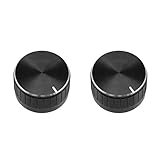 uxcell 2Pcs 30x17mm Aluminium Alloy Potentiometer Volume Control Rotary Knob Knurled Shaft Hole...