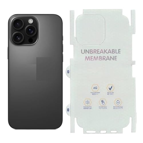 Image of Techsage Back Screen Protector for Iphone 16 Pro Max Unbreakable Membrane Scratch Guard Transparent TPU Full Fit Protective, Case Friendly, Compatible with Iphone 16 Pro Max N (Back & Side)