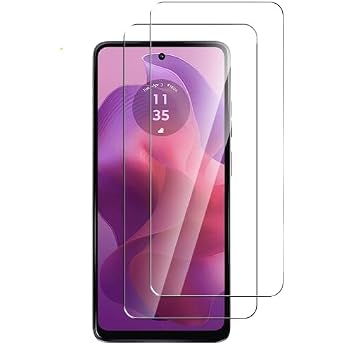 [Pack of 2] Protective Glass Compatible with Motorola Moto G24 Tempered Glass Screen Protector Laminated Glass Display Glass Real Hard Tempered Glass 9H Hardness Glass