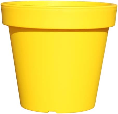 Rammento Bright Coloured Plant Pots Extra Large Planters Yellow Plant Pot 50cm LARGE PLANTER NO Drainage Holes. But can be drilled