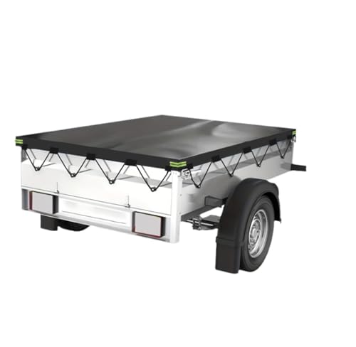 Trailer Cover Waterproof, 600D Trailer Covers Oxford Fabric with Reflective Strips & Reinforced Eyelets UV Protection Windproof for Outdoor Parking, Seasonal Storage, Long-Distance Travel(7 x 4 Ft)
