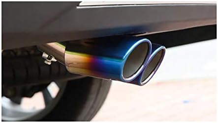 1pcs Blue Double Exit Stainless Steel Exhaust Tail Rear Muffler Tip Tailpipe Trim compatible For Kia Cerato 2010 2011 2012 2013 2014 2015 2016 2017 2018 2019 2020 2021 2022 2023 2024 2025 2026