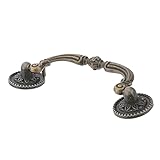 Poignée de meuble en alliage de zinc - couleur : laiton antique. matériau : alliage de zinc dur. pas de trou : 96 mm.