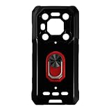 UOGNADGD Custodia Flessibile + Supporto ad Anello Compatibile con Ulefone Armor 26 Ultra Cover Antishock per Telefono con Supporto Magnetico Stile Meccanico (Nero + Rosso)
