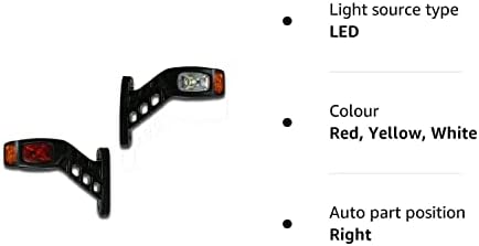 2 x LED SMD RED WHITE AMBER SIDE RUBBER INDICATOR MARKER LIGHTS STALK OUTLINE LAMPS FOR TRUCK LORRY TRAILER