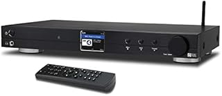 Ocean Digital WiFi Internet Radio Tuner (430 mm) WR10 DAB+/DAB/FM/Ethernet Bluetooth Receiver 2.4" TFT Colour Display with Digital Output to Connect Hi-Fi System - Black