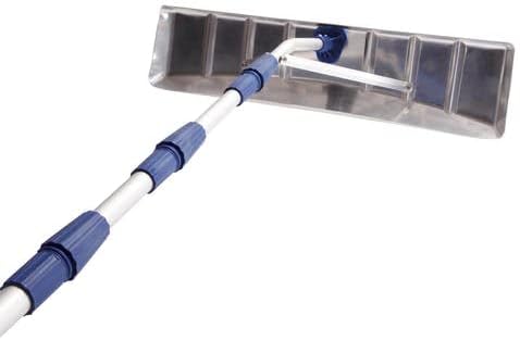 review IUHJNWE Telescoping Snow Shovel Roof Rake, Quickly Remove Snow, Wet Leaves and Other Debris from Roofs, 21-Foot Extension, Aluminum