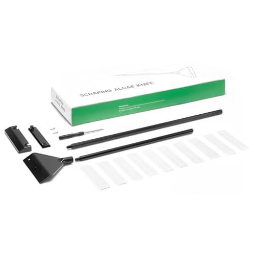 CXY Aquarium Cleaning Tools, Telescopic Handle Aquarium Cleaner, Aluminum Alloy Algae Scraper, with 10 Blades