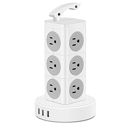 Surge Protector Power Strip Tower with USB, Electric Charging Station with 12 Outlet