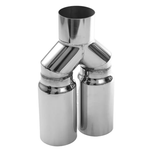 Silencieux d'échappement universel double embout de 63mm pour raccordement par soudage