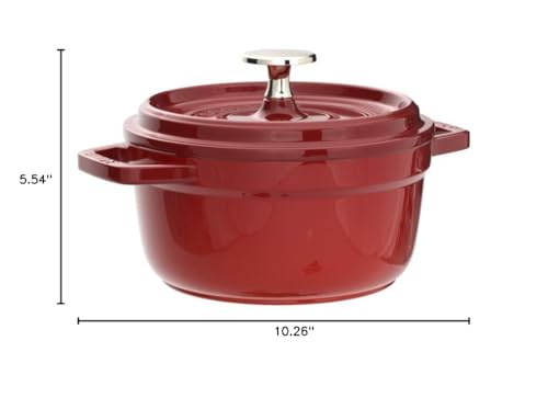 Image of STAUB Cast Iron Roaster /Cocotte, Round, 20 cm, 2.24 L, Cherry Red