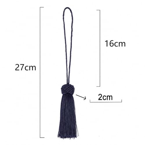 Image of BEL AVENIR 8 Pcs Elegant Polyester Key Tassel Colorful Craft Tassels Charms | Key Tassel for Christmas Tree, DIY Craft Garland Project, Wedding Home Party Decorations, Small Tassel (Navy)