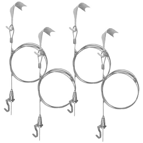 OUNONA 4sets Picture Hanging String Cord Heavy Duty Steel Wire for Photo Frame DIY Craft Includes Picture Hanger Hooks for Wall Display