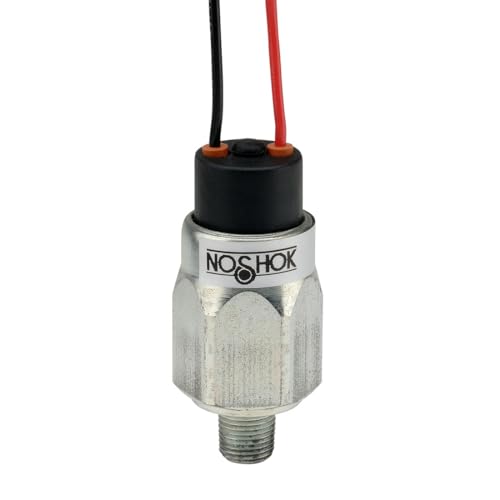 NOSHOK Mechanical Pressure Switch, 300-2500 PSI Range, 1/8 inch NPT Male, SPST Normally Closed, Deutsch 2-Pin Connection