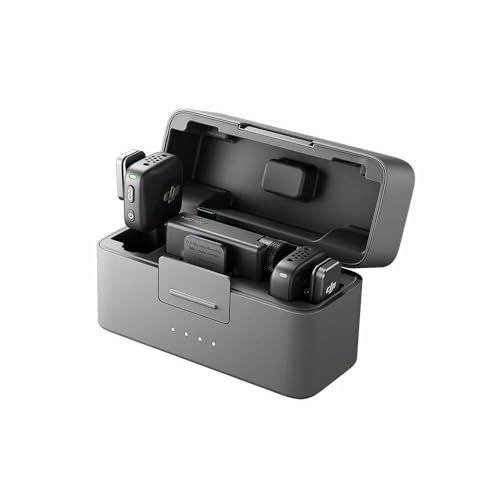 DJI Mic Mini (2 Sender, 1 Empfänger, Ladeschale), Kabelloses Lavalier Mikrofon, Bluetooth Mikrofon, OsmoAudio, 48 Std. Nutzung, Mini Mikrofon für Handy/Kamera, iPhone, Android, Vlog, YouTube