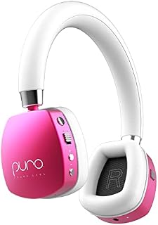 Puro Sound Labs PuroQuiets Over Ear ANC Headphones for Kids/Teens/Kids Wireless Bluetooth Earphone Volume Limiting, Noise Isolation, Microphone for Learning Travel (Hot Pink)