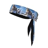 YYHHAOFA Pañuelo deportivo con estampado de leopardo de nieve, absorbe el sudor y es transpirable, diadema de movimiento, pañuelo de doble cara