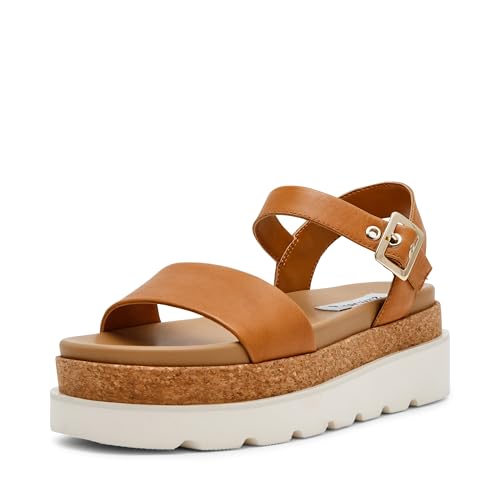 Sandales compensées Marissa Steve Madden pour femme en cuir noir