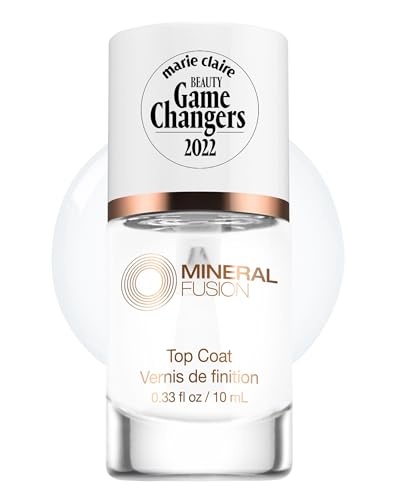 Mineral Fusion Clear Top Coat Nail Polish - Long-Lasting, Chip-Resistant Nail Treatment with Glossy Shine & Gel-Like Finish - Protective Manicure Top Coat - No Harsh Chemicals, 0.33 Fl Oz