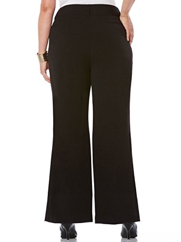 Rafaella Women's Plus Size Gabardine Bootcut Dress Pants Curvy Fit and Pockets2