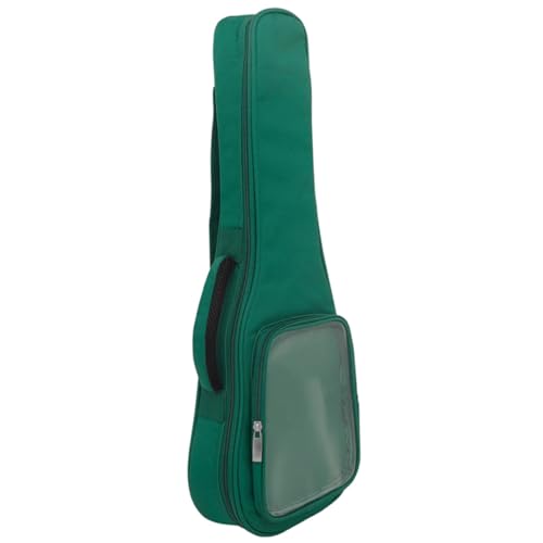 MUELODSIC Funda para Ukelele Verde con Bolsillo Transparente y Correa para Transporte Seguro de...