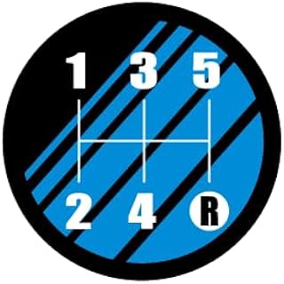 マニアックコレクション(maniaccollection) シフトパターンステッカー 【丸型】 1枚 スラッシュパターン ADVAN アドバン 5速 ギア マニュアル スポーツカー 5MT ステッカー MT車 レース シフトパターン シフトチェンジ シフトノブ ギアチェンジ バス ミッション車 クラッチ (ブルー)