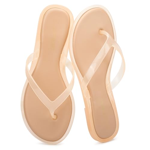 Luffymomo Women's Casual Jelly Flip Flops,Beige,9 by Luffymomo - Used condition - US$26.76