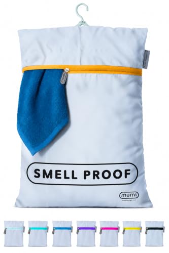MUMI Smell-Proof Travel Laundry Bag with Folding Hanger, Orange