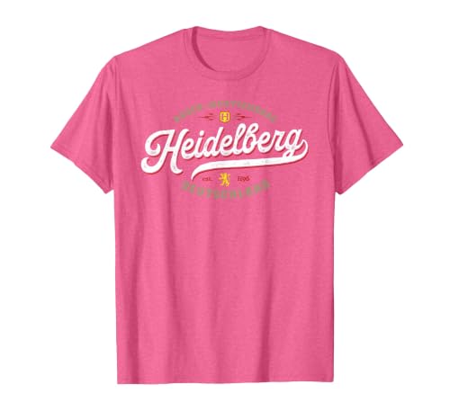 Heidelberg Germany Vintage Souvenir Travel Heidelberg T-Shirt, Men, Pink Heather, Large