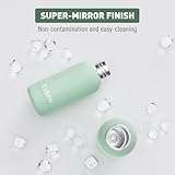 Exllena Insulated Water Bottle 350ml with Clip, Keeps Drinks Cold 24 Hrs/Hot 12 Hrs, BPA Free (Mint) - Image 4