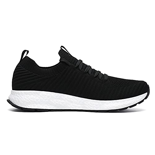 Dannto Mens Walking Running Shoes Breathable Slip On Sneakers Comfort For Sports Gym Tennis (Black,Eu45) #TOP4