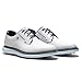 FootJoy Men's Traditions Blucher Golf Shoe, White/Sky Blue/Camo, 9 Wide