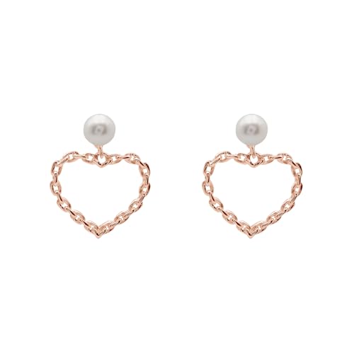 Boucles d'oreilles perle 8mm argent 925 or rose, le cadeau idéal pour elle