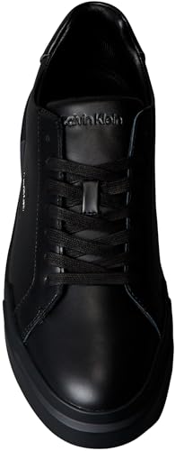 Calvin Klein Baskets Cupsole Homme Chunky Laceup en Cuir, Noir (Triple Black), 42