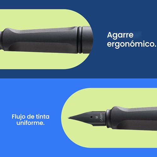 Miniatura 3 de Lamy Safari Umbra - Pluma Estilográfica Con Empuñadura Ergonómica Y Plumín De Acero Negro En Tamaño M - Ideal Para Cualquier Escritura Y Caligrafía - Incluye Cartucho T 10 Azul - Diestro