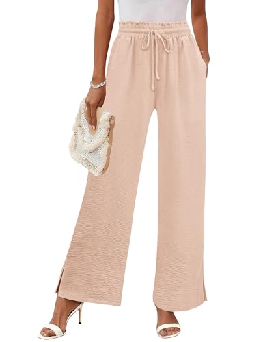 Rapbin Wide Leg Pants for Women Summer Palazzo Pants with Pockets