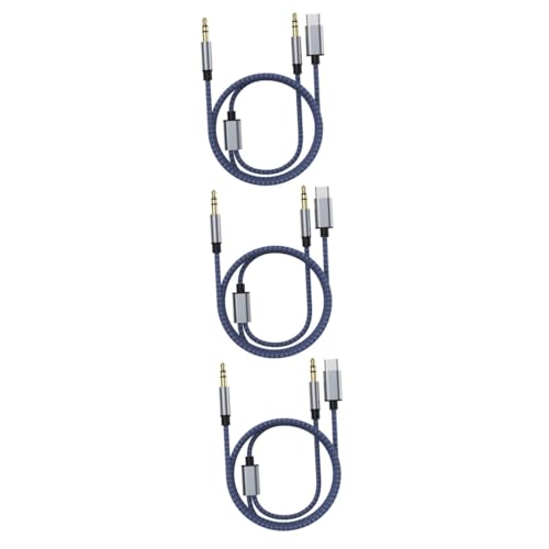 Cable de audio auxiliar para coche Hemobllo Tipo C de 3 piezas para música en ruta