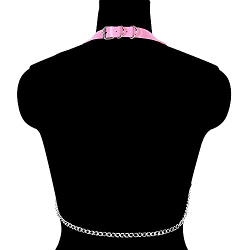 Pentagram Leather Chest strap Waist belt Body chain harness for women Punk Festival rave Dance Rock Photography4