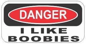 3pcs Danger i like boobies funny hard hat/helmet stickers