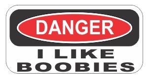 3pcs Danger i like boobies funny hard hat/helmet stickers