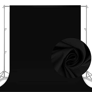 Aimosen 10×8 FT Black Backdrop Background for Photography, Chromakey High Density Polyester Fabric Black Photo Backdrop Curtain Screen Collapsible Seamless for Shoot Portraits Party Video Studio