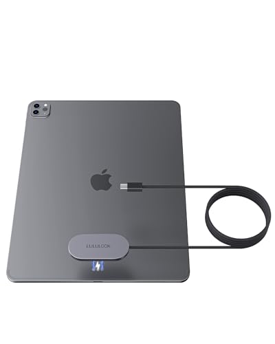 LULULOOK - Caricabatterie magnetico senza fili per iPad Pro 12,9 pollici (3ª/4ª/5ª/6ª generazione) & iPad Air 13 pollici (M2/M3), caricabatterie Smart Connector 18W a ricarica rapida con cavo USB C da
