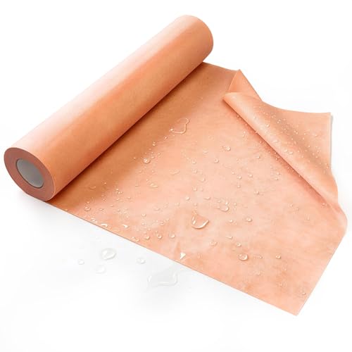 3.3 FTx131.2 FT Waterproof Membrane for Shower, 432.9Sq FT, 24.8 mil Thick, Waterproofing Membrane, Polyethylene Fabric Roll, Easy to Cut for Bathroom, Kitchen, Sauna, Walls and Wet Areas