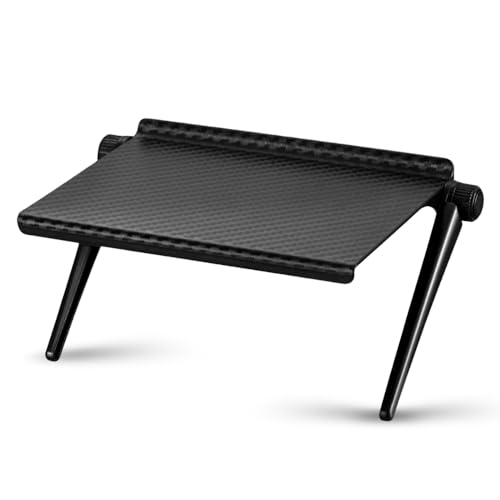 Suporte Multiuso Dobrável para TV e Monitor, Base Antiderrapante, Capacidade 3kg, Prateleira Ajustável e Compacta